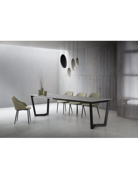 Tavolo allungabile in metallo e laminato Holger Cement
