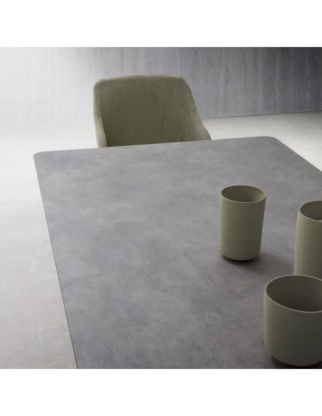 Tavolo allungabile in metallo e laminato Holger Cement