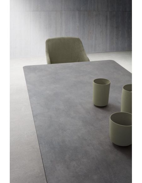 Tavolo allungabile in metallo e laminato Holger Cement