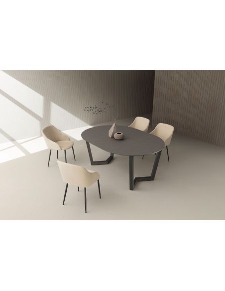 Tavolo rotondo allungabile Holger Tobacco