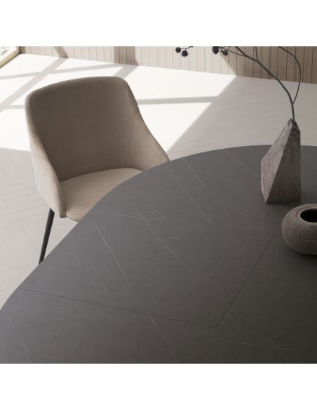 Tavolo rotondo allungabile Holger Tobacco