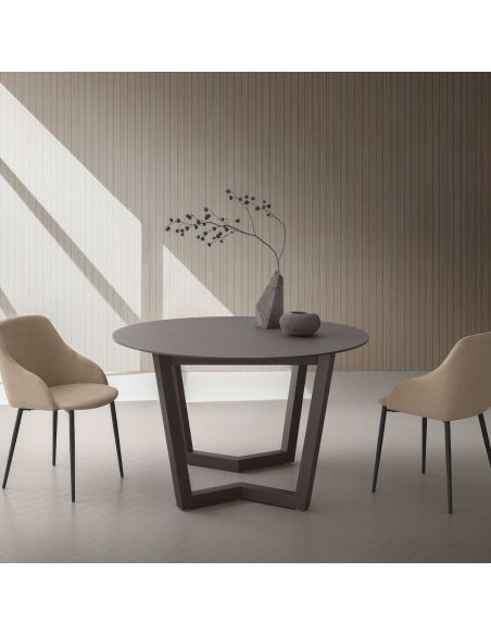 Tavolo rotondo allungabile Holger Tobacco