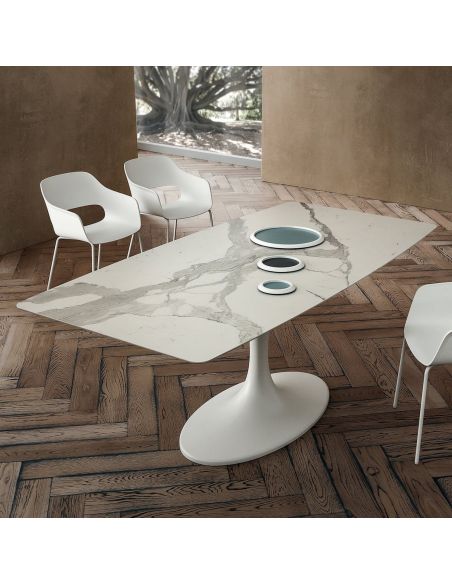 Tavolo fisso da pranzo con piano a botte Avalon Tavolo fisso da pranzo con piano a botte Avalon