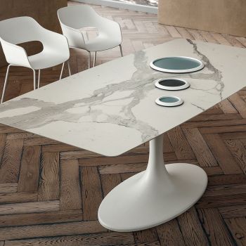 Tavolo fisso da pranzo con piano a botte Avalon 2