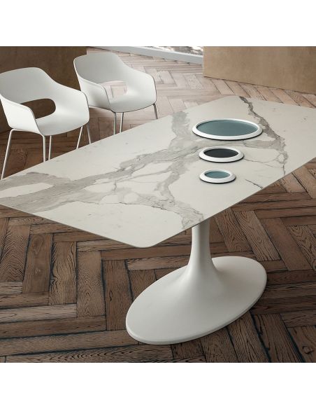 Tavolo fisso da pranzo con piano a botte Avalon Tavolo fisso da pranzo con piano a botte Avalon