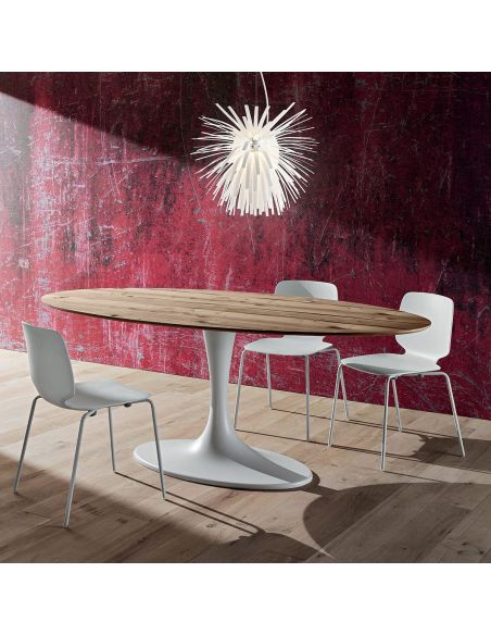 Tavolo fisso ovale con piano in legno Avalon Wood Tavolo fisso ovale con piano in legno Avalon Wood