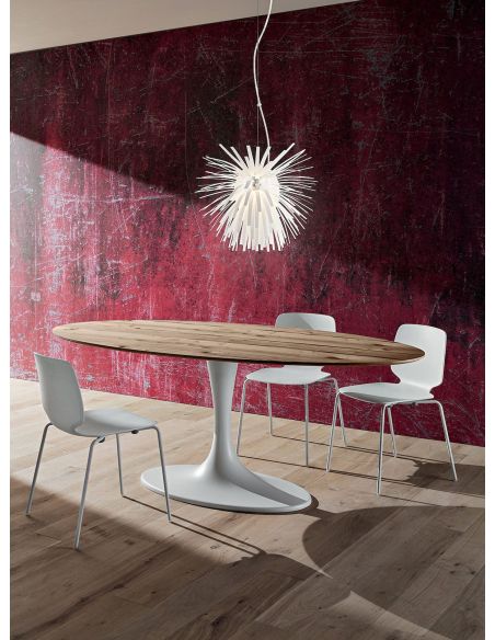 Tavolo fisso ovale con piano in legno Avalon Wood Tavolo fisso ovale con piano in legno Avalon Wood