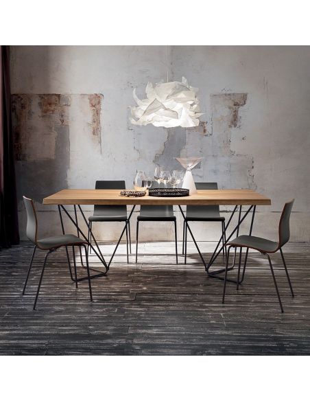 Tavolo da pranzo fisso con piano in legno Rupert Wood