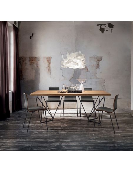 Tavolo da pranzo fisso con piano in legno Rupert Wood