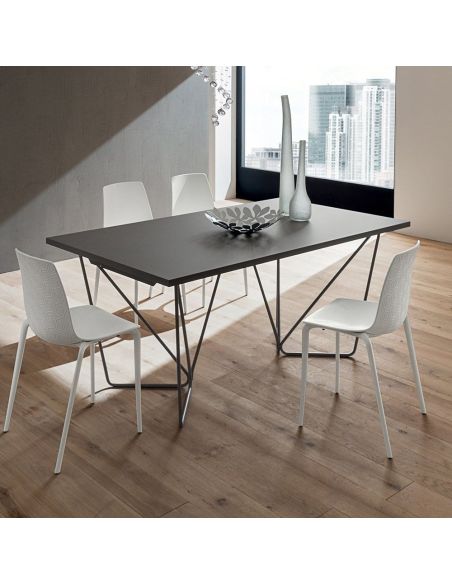 Tavolo da pranzo allungabile in metallo e laminato Rupert