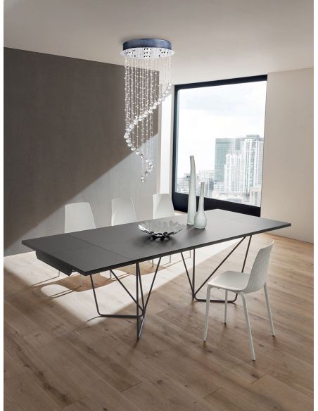 Tavolo da pranzo allungabile in metallo e laminato Rupert