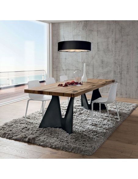 Tavolo da pranzo fisso con piano in legno Palmer Wood Tavolo da pranzo fisso con piano in legno Palmer Wood