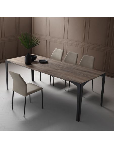 Tavolo allungabile in metallo e laminato Eclipse