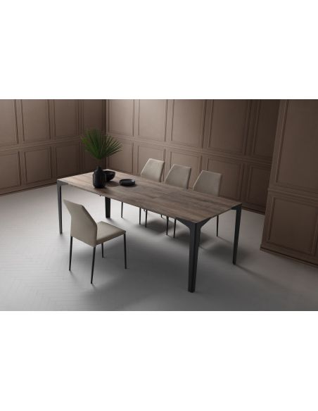 Tavolo allungabile in metallo e laminato Eclipse
