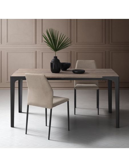 Tavolo allungabile in metallo e laminato Eclipse