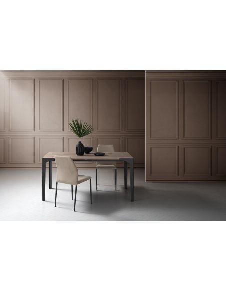 Tavolo allungabile in metallo e laminato Eclipse