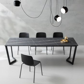 Tavolo allungabile in metallo e laminato Douglas Jazz 2