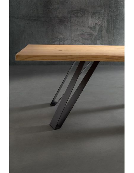 Tavolo da pranzo fisso con piano in legno Sanders Wood Tavolo da pranzo fisso con piano in legno Sanders Wood