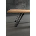 Tavolo da pranzo fisso con piano in legno Sanders Wood