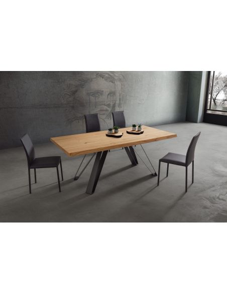 Tavolo da pranzo fisso con piano in legno Sanders Wood Tavolo da pranzo fisso con piano in legno Sanders Wood