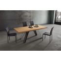 Tavolo da pranzo fisso con piano in legno Sanders Wood