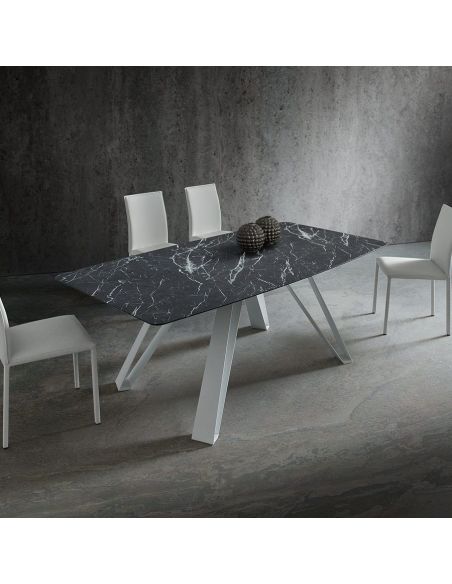 Tavolo da pranzo fisso con piano a botte Sanders Alicante