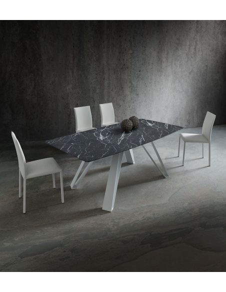 Tavolo da pranzo fisso con piano a botte Sanders Alicante