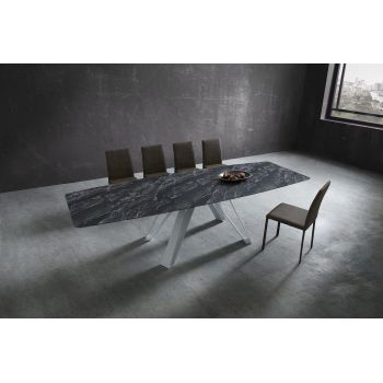 Tavolo da pranzo allungabile con piano a botte Sanders Royale 2