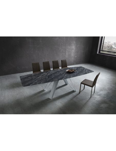 Tavolo da pranzo allungabile con piano a botte Sanders Royale