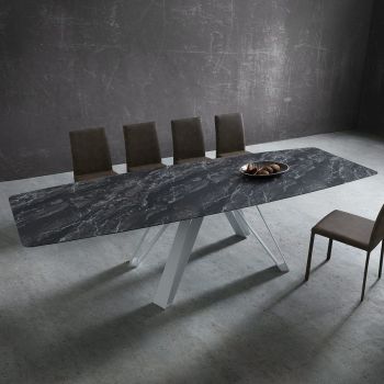 Tavolo da pranzo allungabile con piano a botte Sanders Royale