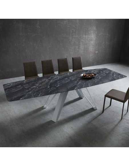 Tavolo da pranzo allungabile con piano a botte Sanders Royale