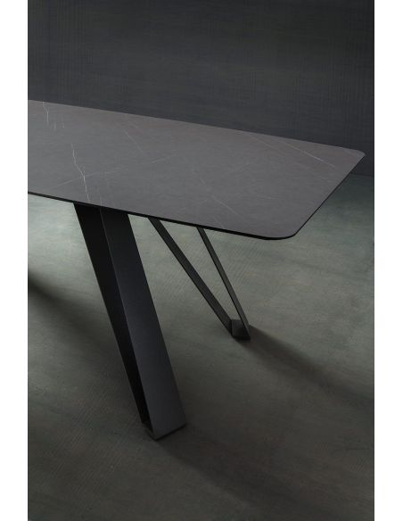 Tavolo da pranzo fisso con piano a botte Sanders Tobacco