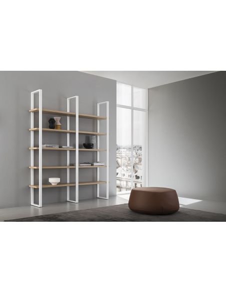 Libreria moderna in metallo e laminato Lilac Polo