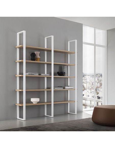 Libreria moderna in metallo e laminato Lilac Polo