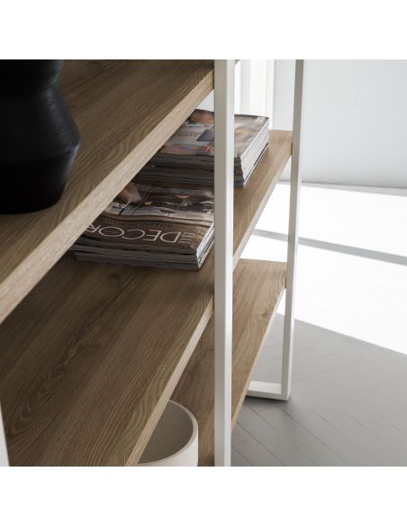 Libreria moderna in metallo e laminato Lilac Polo