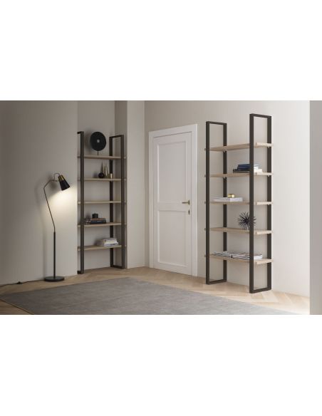 Coppia librerie moderne in metallo e laminato Lilac Coppia librerie moderne in metallo e laminato Lilac