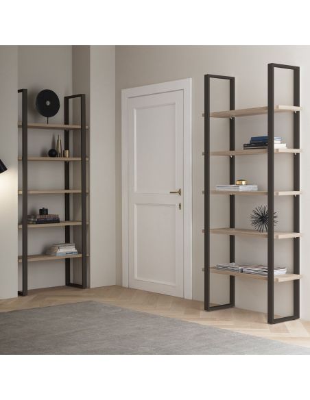 Coppia librerie moderne in metallo e laminato Lilac Coppia librerie moderne in metallo e laminato Lilac