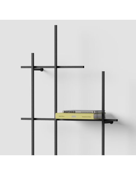 Libreria da parete in tubolare di acciaio Etere3