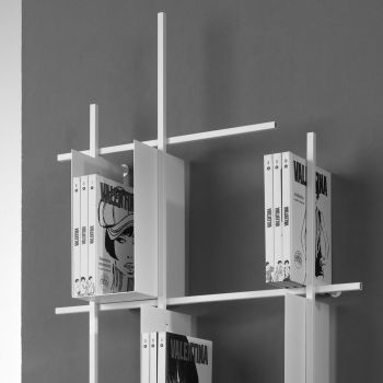 Libreria verticale a parete in acciaio Etere comp-3 2