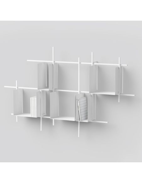 Libreria da parete in tubi di acciaio Etere5