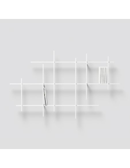 Libreria da parete in acciaio tubolare Etere5