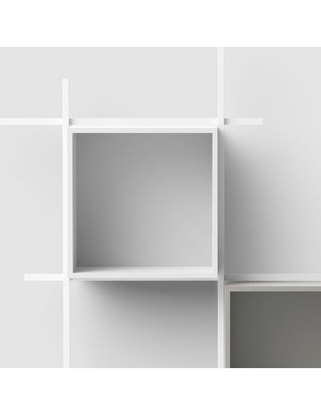 Libreria da parete in tubolare di acciaio Etere1-Comp2