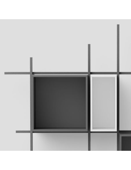 Libreria da parete in tubolare d'acciaio Etere2.Comp2