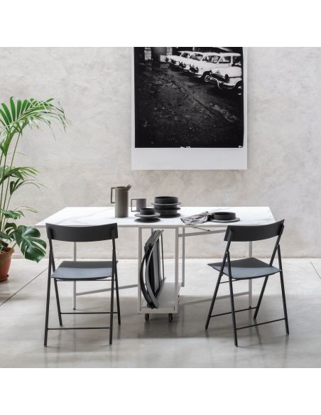 Tavolo consolle con sedie incorporate Newton3