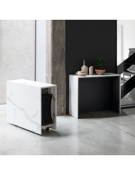 Tavolo consolle con sedie incorporate Newton3