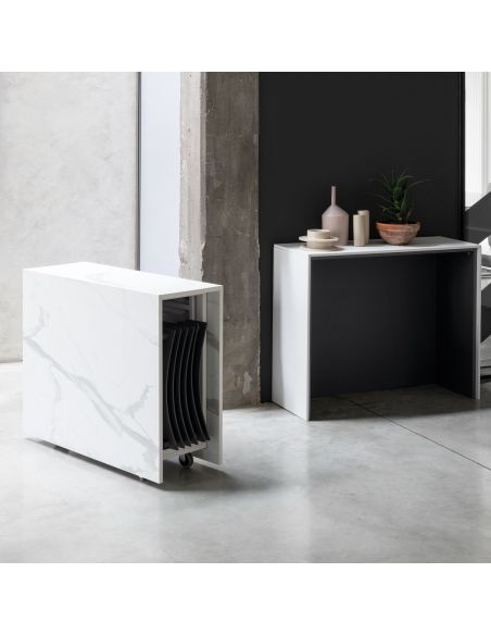 Tavolo consolle con sedie incorporate Newton3