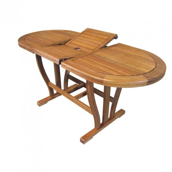 Tavolo da giardino ovale allungabile in legno Nantes E