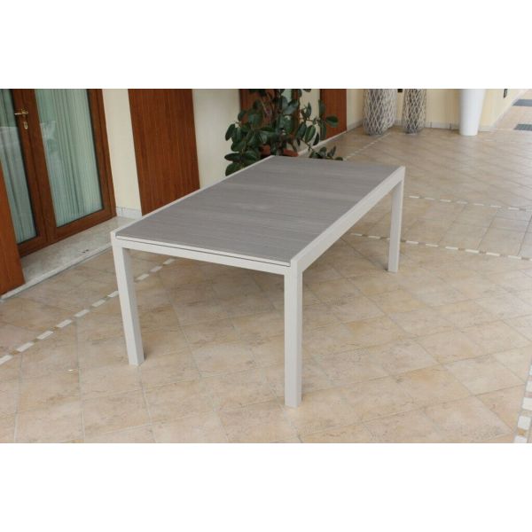 Tavolo Da Giardino In Alluminio Con Piano In Ceramica - Design Moderno Antracite - Foto 4