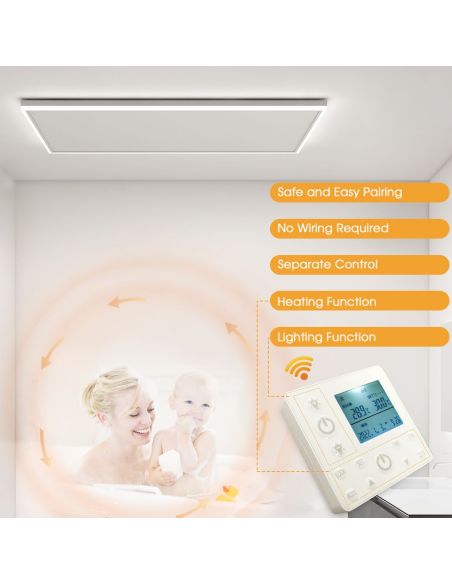 Pannello radiante ad infrarossi da soffitto con illuminazione Crystal Cielo