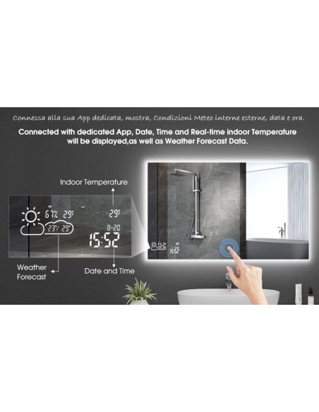 Specchio da parete radiante ad infrarossi Crystal